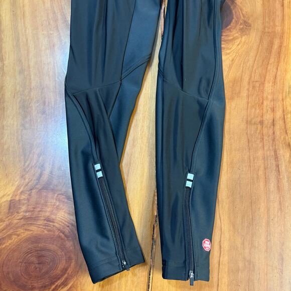 Castelli Bib Cycling Pants S Padded Cycling Bike Reflective Fleece lined R12 - Picture 9 of 9
